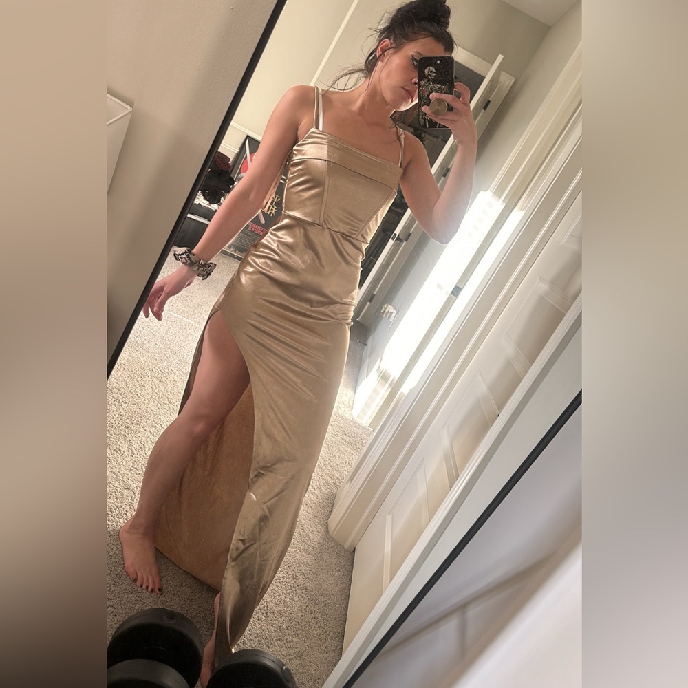 Gold long dress